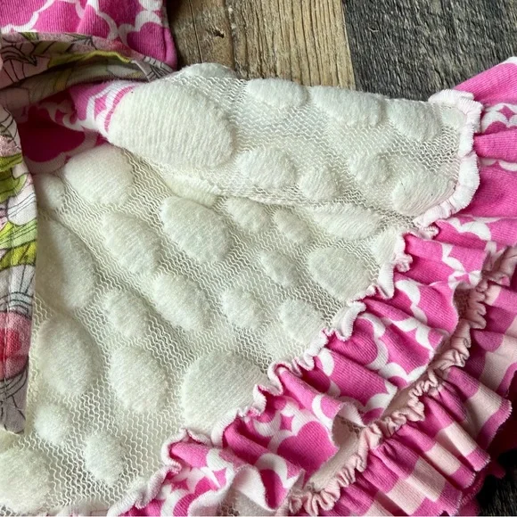 Giggle Moon Ruffle Dress Set Pink Floral Outfit Girls 24M Boutique - Picture 4 of 8
